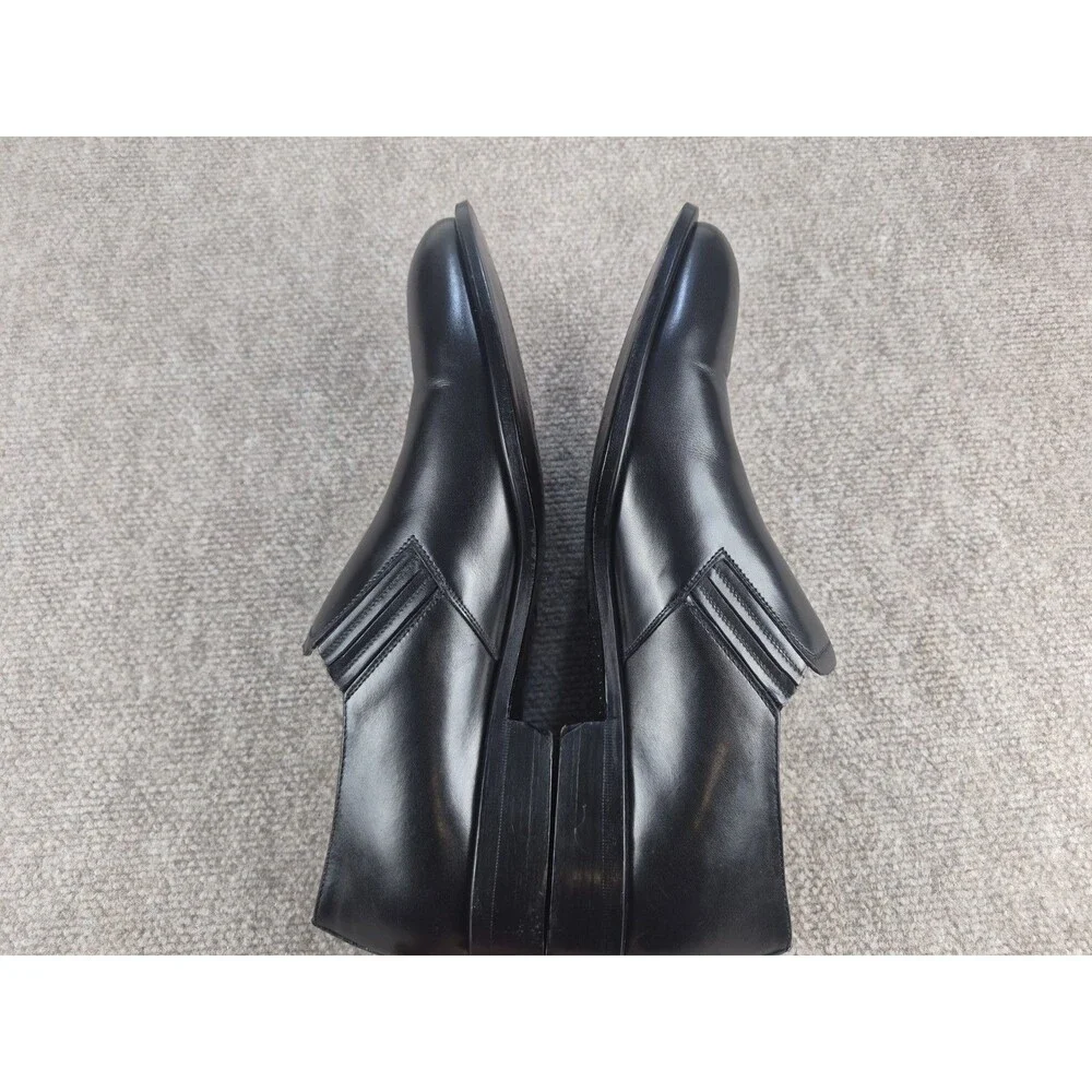 Bruno Magli Beltram Dress Shoes Loafers Men Sz 10.5M Black Leather Slip-On Italy